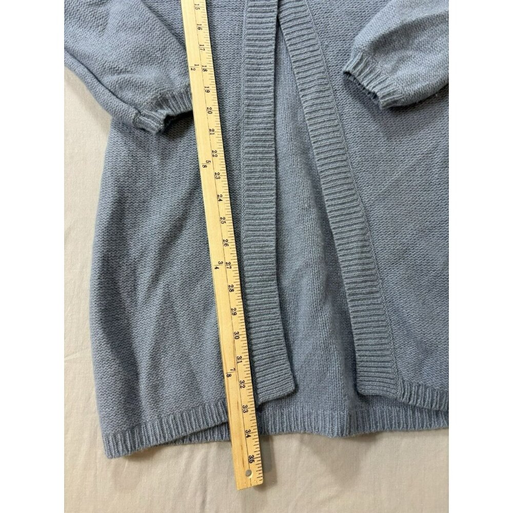 Boden Button Up Ribbed Cardigan Sweater Women’s Size 2 Longline Wool Blue - Picture 6 of 6